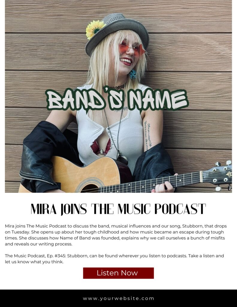 Sample newsletter for a band